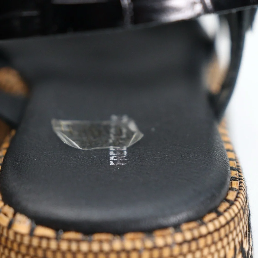 NIB Free People Amor Black/ Gold Flatform Women’s Sandals with Buckle Size 10 - Picture 13 of 16